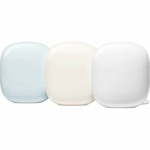 Google Nest GA03904 Wifi Pro 6e AX5400 Mesh Router - 3 Pack - Multi-Color Perspective: front