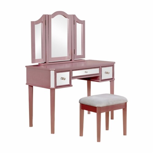 Furniture of America Buete Contemporary Wood 3 Piece Vanity Set in