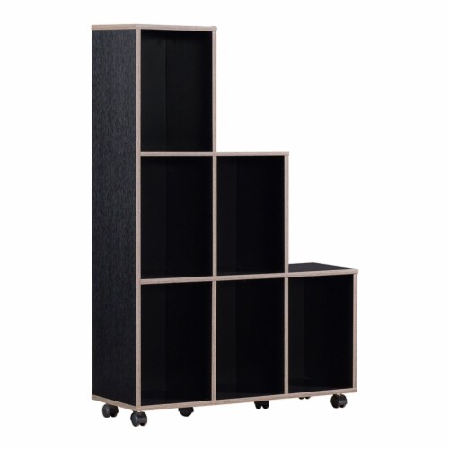 Furniture of America Chapin Wood 6-Compartment Bookcase in Cappuccino Perspective: front
