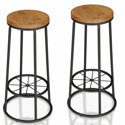 Oak and metal bar stool hotsell