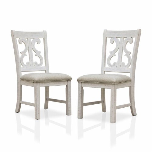 Furniture of America Muschamp Wood Dining Chair in Antique White