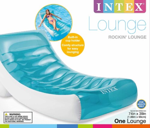 Intex Inflatable Rockin Lounge Pool Floating Raft Chair with Cupholder Pack), Piece - Pay Less