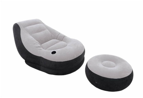 Intex 120V AC Electric Air Pump & Inflatable Ultra Lounge Chair And Ottoman Set Perspective: front