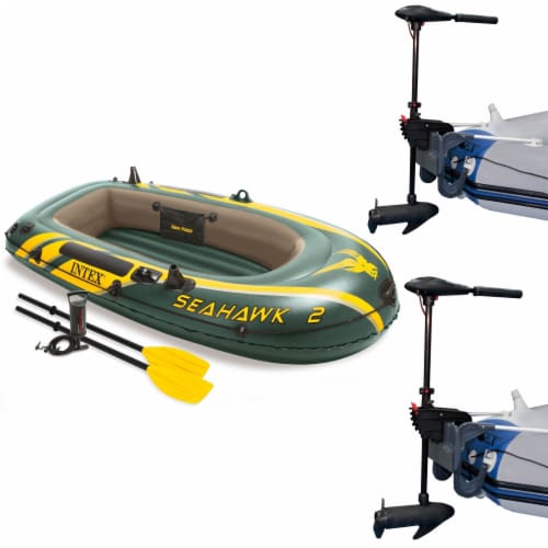 Intex Seahawk 2 Inflatable Raft Set and 2 Transom Mount 8 Speed Trolling  Motors, 1 Piece - Mariano's