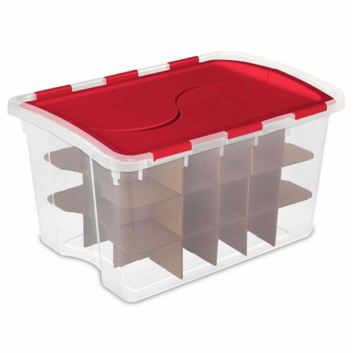 Sterilite 48 Quart Stackable Holiday Christmas 45 Ornament Storage