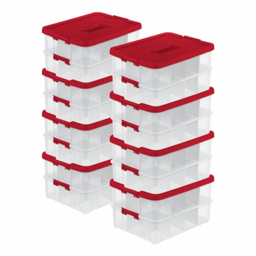 Sterilite 24 Compartment Stack and Carry Christmas Ornament Storage Box (8  Pack), 1 Piece - Pick 'n Save