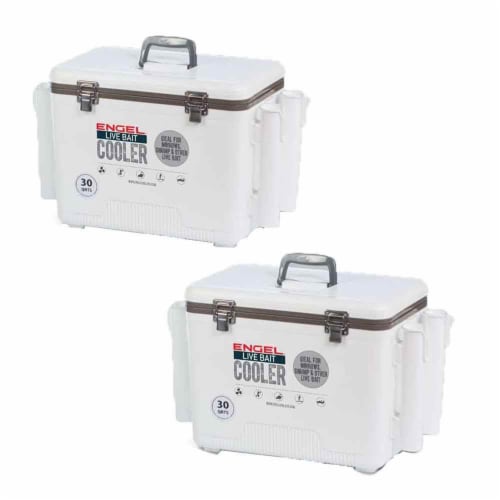 Engel 30 Durable Quart Bait Dry Box and Cooler with Rod Holders, White (2  Pack), 1 Piece - Dillons Food Stores