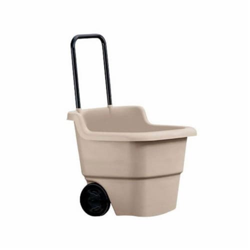 Suncast 15 Gallon Poly Multipurpose Rolling Lawn and Garden Cart Taupe Open Box 