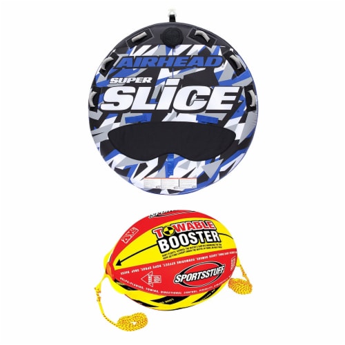 Airhead Super Slice Inflatable Towable Water Tube w/ Booster Ball Towing System Perspective: front
