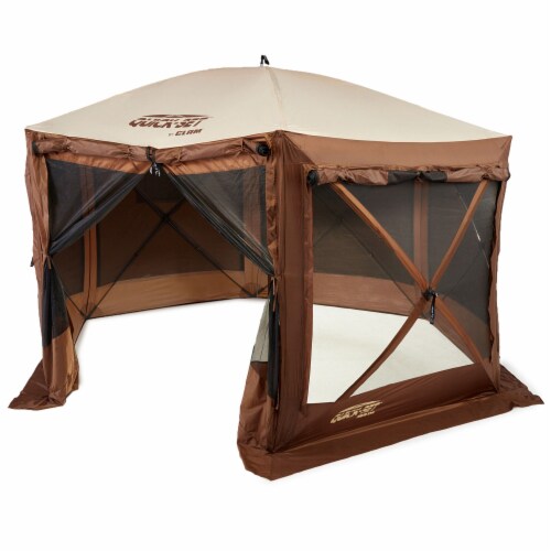 CLAM Quickset Pavilion 12.5' Portable Outdoor Gazebo Canopy Tent with Floor Tarp Perspective: front