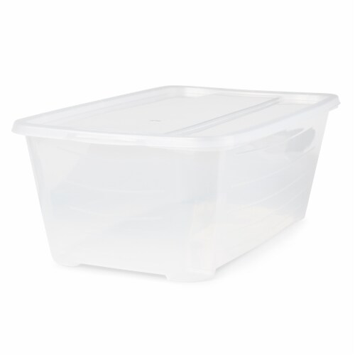 Life Story Rectangular Clear Plastic Protective Storage Shoe Box (24 Pack) Perspective: front