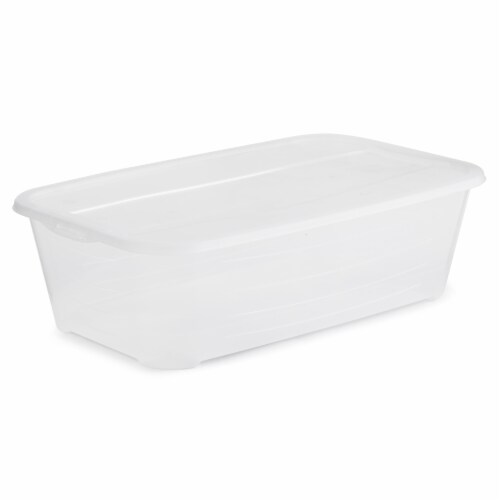 Rubbermaid Classic Clear 12 qt. Stackable Heavy Duty Plastic Storage Bins, White