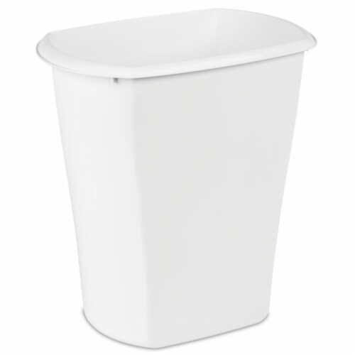 Sterilite 10528006 5.5 Gallon White Ultra Plastic Wastebasket Trash Can (6 Pack) Perspective: front