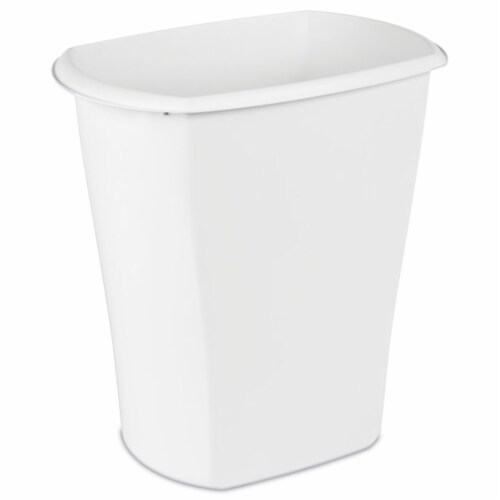 Sterilite 10538006 10 Gallon White Ultra Plastic Wastebasket Trash Can (6 Pack) Perspective: front