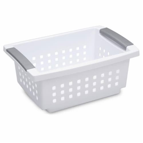 Sterilite Small Stacking Storage Basket with Comfort Grip Handles, White, 8  Pack, 1 Piece - Kroger