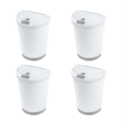 Sterilite 13 Gal White Touch Top Wastebasket