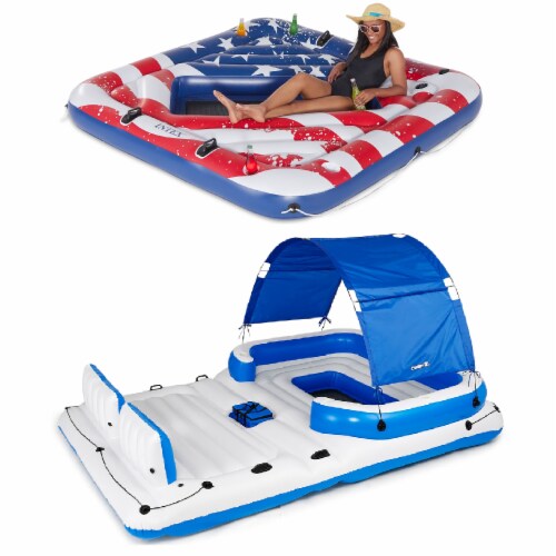 Intex Inflatable American Flag 2 Person Float & Bestway 6 Person