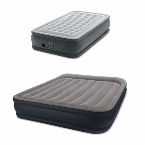 Intex Dura Beam Airbed, Twin & Intex Deluxe Air Bed, Queen w/ Built In