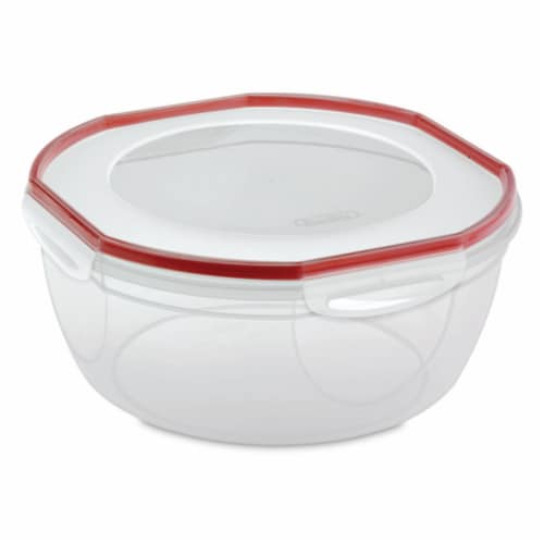 Sterilite Ultra Seal 8.10 Quart Plastic Food Storage Bowl Container, 2 Pack Perspective: front
