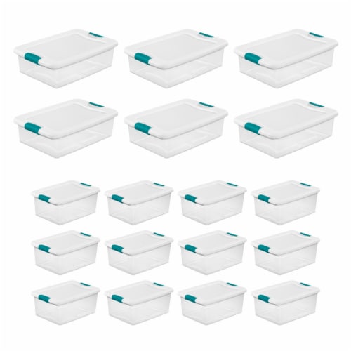 Sterilite 6 Sets of 32 Quart Latch Lid Tote & 12 Sets of 15 Quart Latch Lid Tote Perspective: front