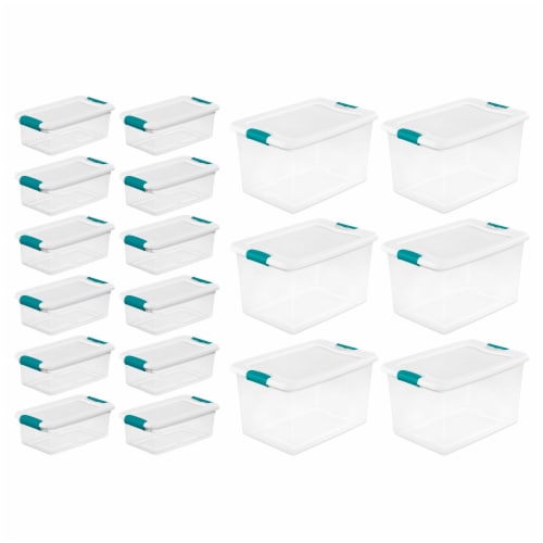 Sterilite Stackable Latching Storage Box Container, Clear - 12 pack