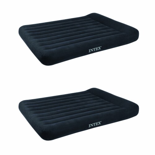 Intex Classic Inflatable Air Mattress Bed w/ Pillow Rest & Pump, Full (2 Pack) Perspective: front