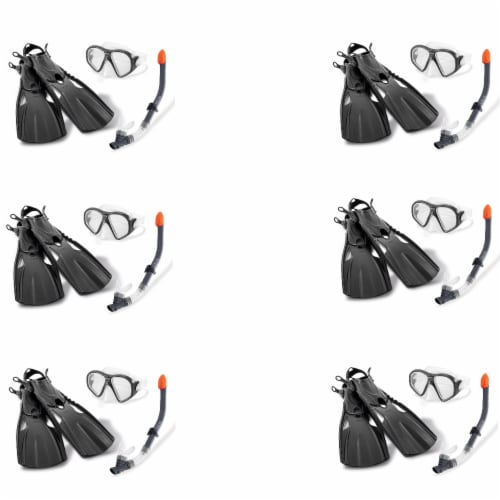 Intex Reef Rider Swim Diving Goggle Mask Snorkeling Set, 14 to Adult (6 Pack) Perspective: front