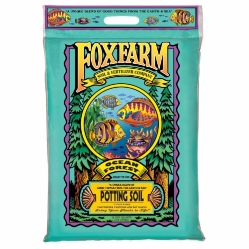 FoxFarm Ocean Forest Organic Garden Potting Soil Mix, 12 Quart Bag (12 Pack) Perspective: front