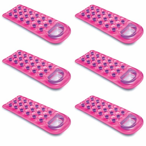 Intex 18 Pocket Swimming Pool Beach Lounge Floating Raft 2 with Pillow (6 Pack) Perspective: front