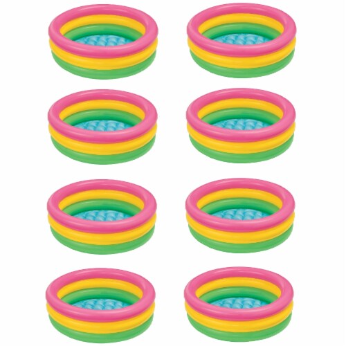 Intex 34in x 10in Sunset Glow Soft Inflatable Baby/Kids Swimming Pool (8 Pack) Perspective: front