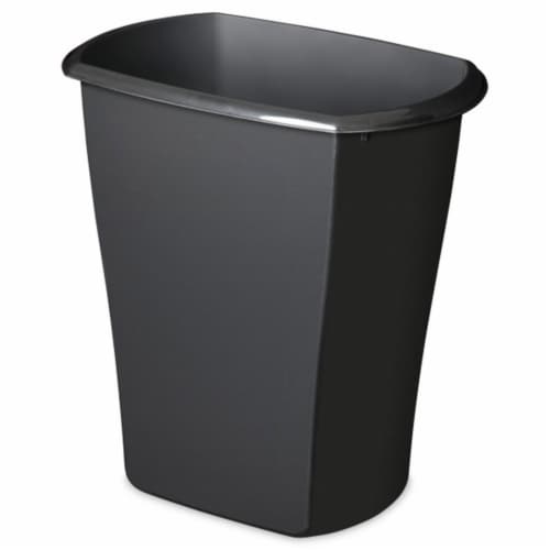 Sterilite 10539006 10 Gallon Ultra Plastic Wastebasket Trash Can, Black (6 Pack) Perspective: front