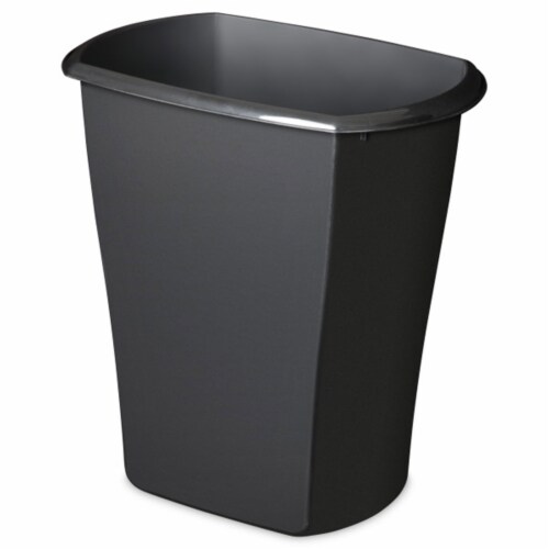 Sterilite 10529006 5.5 Gal Ultra Plastic Wastebasket Trash Can, Black (6 Pack) Perspective: front
