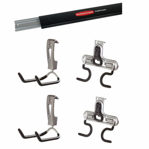 Rubbermaid FastTrack Wall S Hook 2 Handle Tool Storage Organizer Rack (4 Pack)