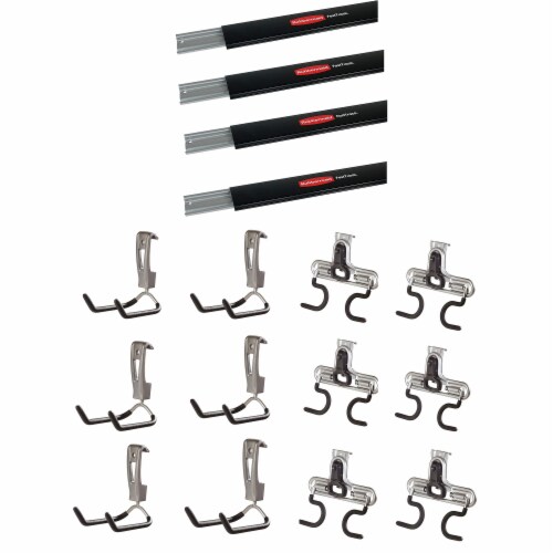 Rubbermaid FastTrack 4 48 Wall Mounted Storage Rail + 6 Hooks + 6 S Hook  Racks, 1 Piece - Jay C Food Stores