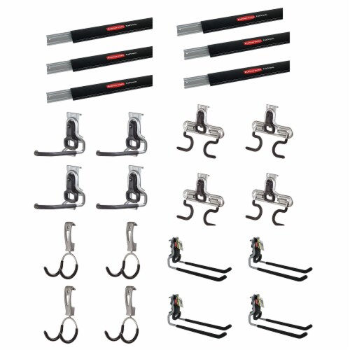 Rubbermaid 6 FastTrack Wall Mounted Storage Rails + Versatile Hook  Assortment, 1 Piece - Fry's Food Stores