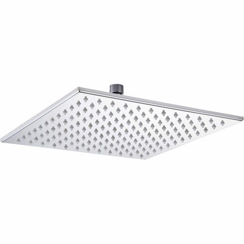 Hongtoo 12 Inch Stainless Steel Hydroelectric LED Rain Waterfall Shower Head Perspective: front
