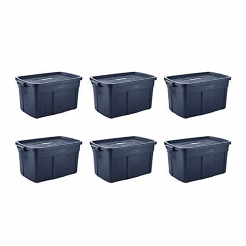 Rubbermaid Dark Indigo Metallic Roughneck Storage Box, 14 Gallon