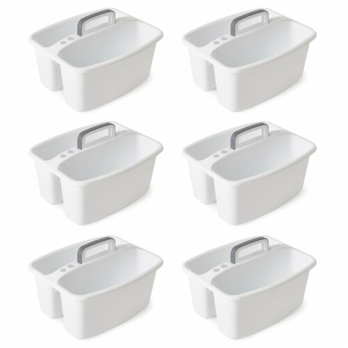 Gracious Living Large Divided Storage Tote Cleaning Caddy w/Handle, White  (6 Pk), 1 Piece - Harris Teeter