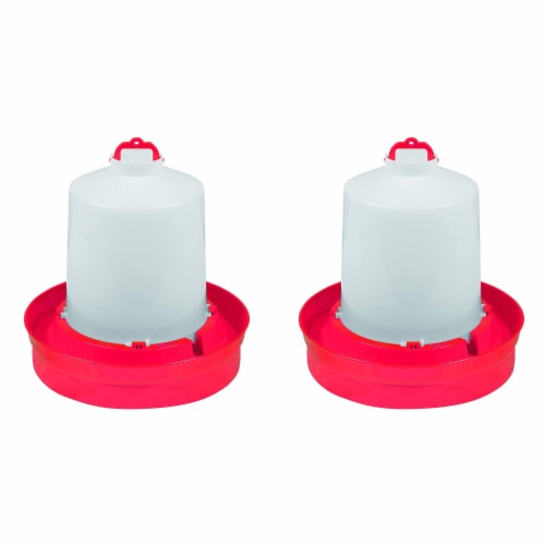 Little Giant Red Deep Base Poultry 2 GA. Waterer for Chickens & Birds (2 Pack) Perspective: front