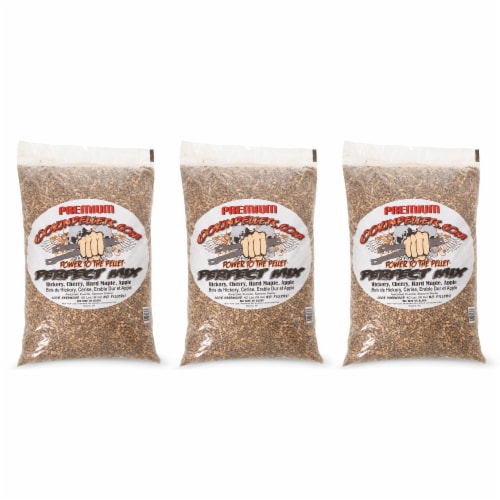 CookinPellets 40 Lb Mix Hickory, Cherry, Maple, and Apple Wood Pellets (3 Pack) Perspective: front