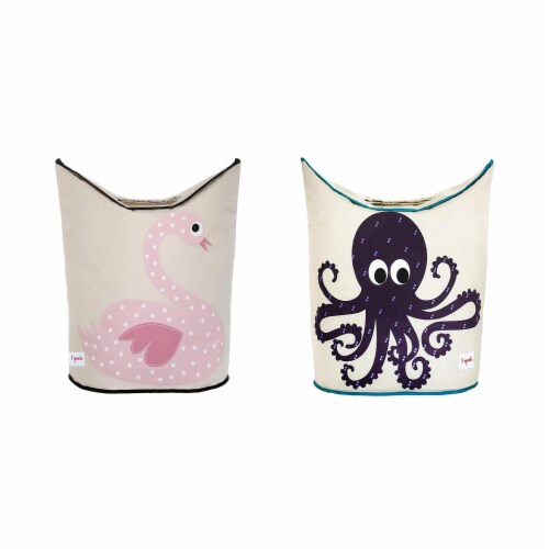 Laundry Hamper Basket for Nursery, Laundry Hamper Basket Bin for Nursery,octopus Perspective: front