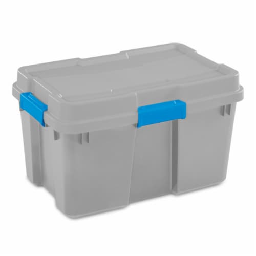 Large Plastic Storage Tote 54 Qt Container Clear Stackable Box With Lid Bin  1Pc