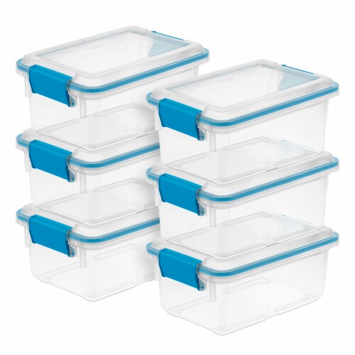 Sterilite 7.5 Quart Gasket Box, Stackable Storage Bin with