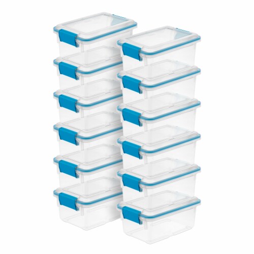 Sterilite 7.5 Quart Clear Plastic Storage Box & Lid w/ Blue Latches (12  Pack), 12pk - Ralphs