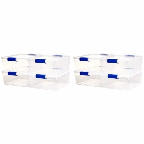 Homz 15.5 Quart Heavy Duty Modular Stackable Storage Containers, Clear, 8  Pack, 1 Piece - Pay Less Super Markets