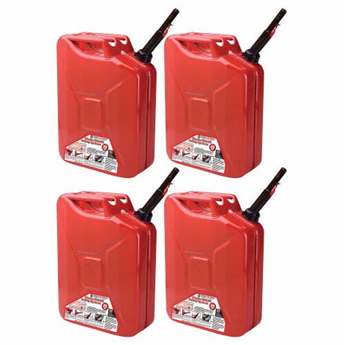 Midwest Can Company 5Gallon Metal Gas Can with Quick Flow Spout, Red
