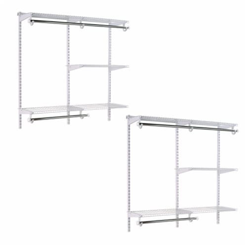 ClosetMaid ShelfTrack 5-ft to 8-ft Wide Closet Organizer Kit White