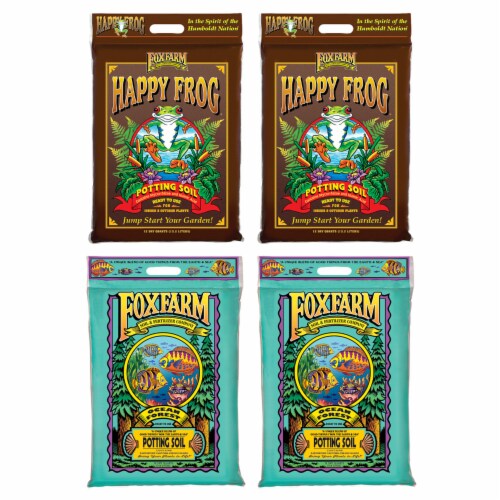 FoxFarm Happy Frog Nutrient and Ocean Forest Garden Potting Soil Mix (2 Pack) Perspective: front