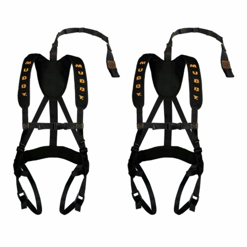 Muddy Outdoors Magnum Pro Padded Adjustable Treestand Harness System (2 Pack) Perspective: front