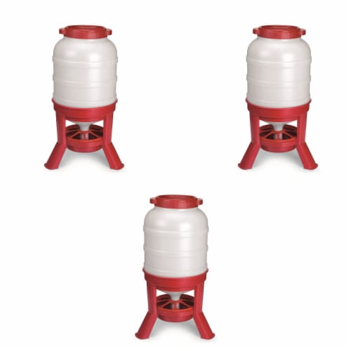 Little Giant 60 Pound Feed Heavy Duty Poultry Chicken Gravity Feeder (3 Pack) Perspective: front